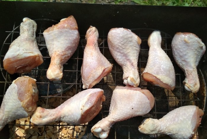 Opskrift på røget kylling underlår med foto