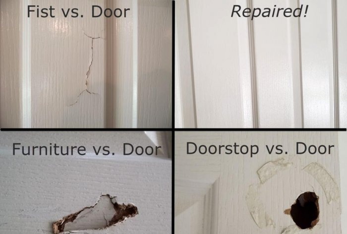 Como consertar um buraco em uma porta interna