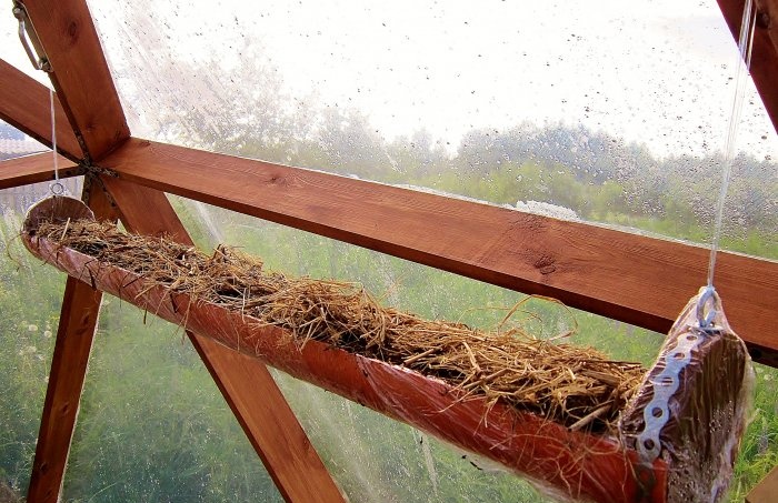 DIY hängande säng i ett växthus