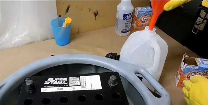 How to restore a car battery with baking soda