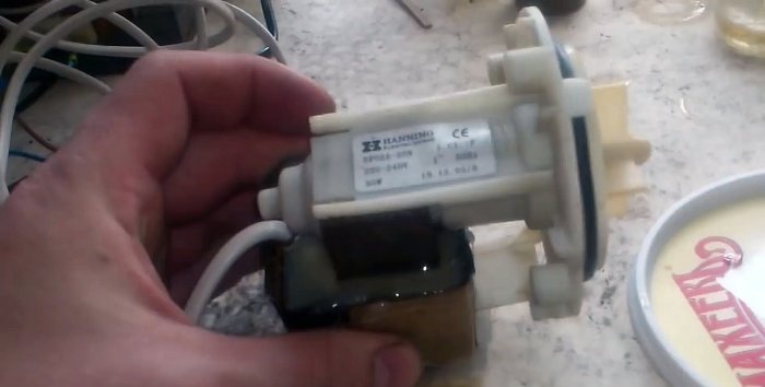 Submersible pump from a washing machine pump