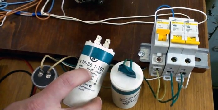 Výber pracovného kondenzátora pre trojfázový elektromotor