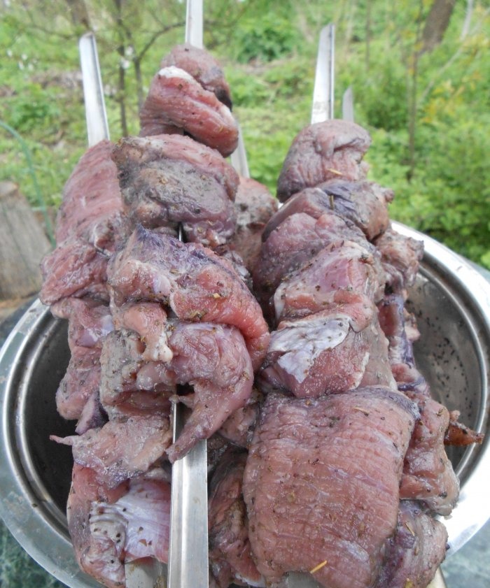 Mør oksekød shish kebab