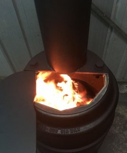 Potbelly stove made from old disks