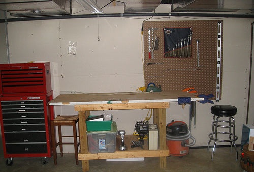 Arrangement of the working area in the workshop