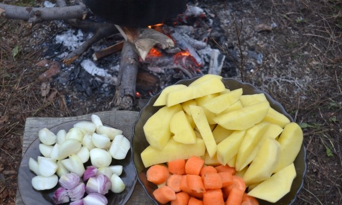 Sopa de truta pegando fogo