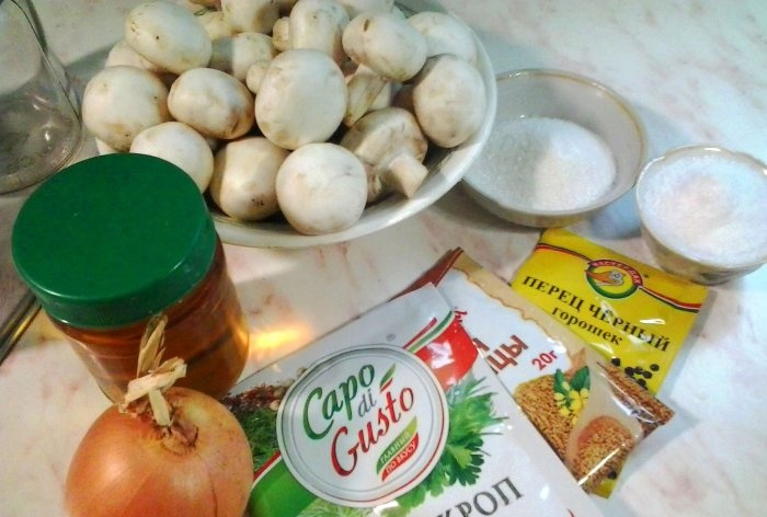 Marinated champignons for winter and holidays