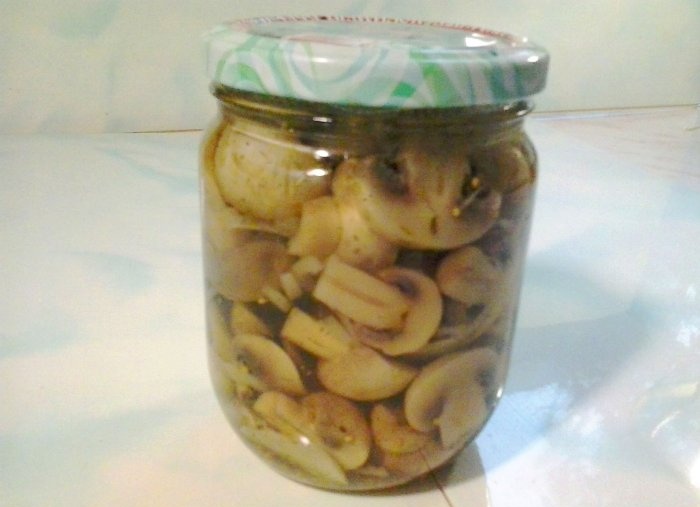 Marinated champignons for winter and holidays
