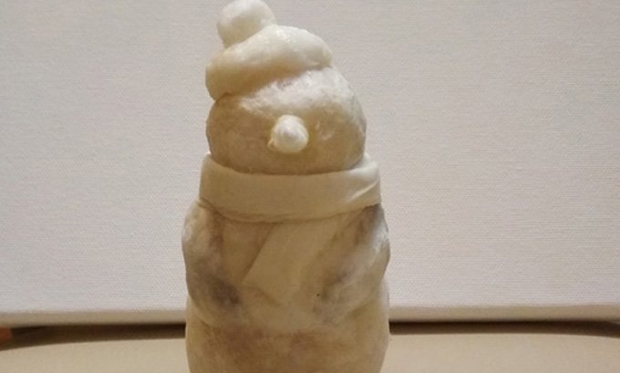 Boneco de neve feito de algodão