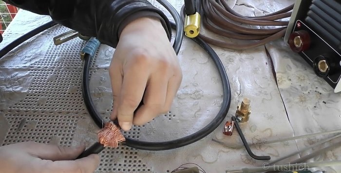Connexion simple du câble de soudage sans soudure