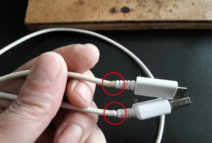 Reparatie van USB-micro-USB-kabel