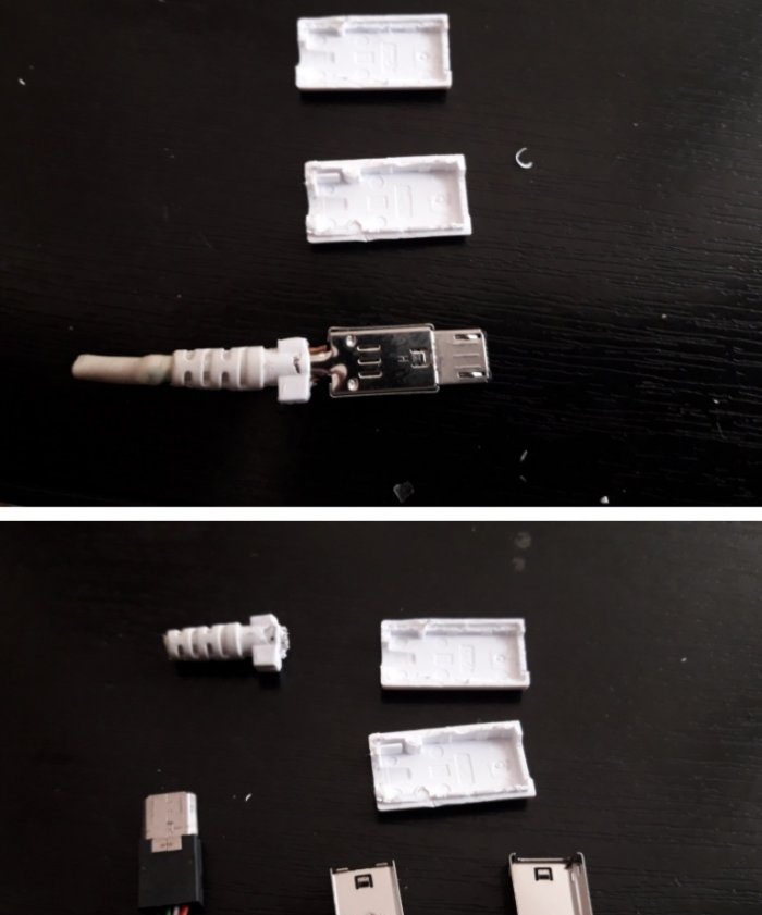 Reparasjon av USB mikro-USB-kabel