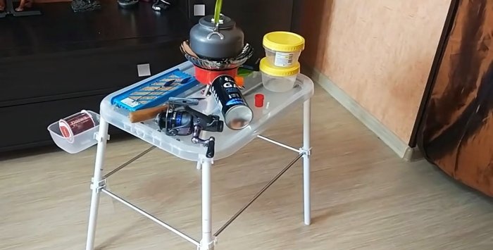 Budget collapsible table for fishing with your own hands