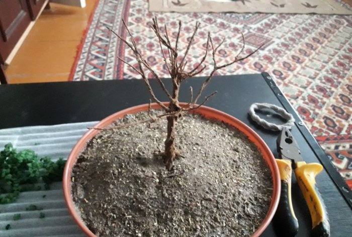 Árvore bonsai artificial faça você mesmo