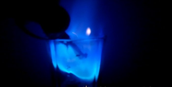 Simple experiment Blue flame