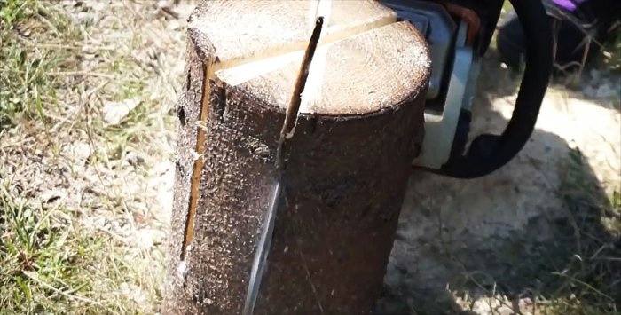 Three options for making a Finnish candle from a log