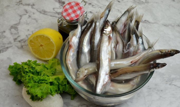 Capelin ในเตาอบ