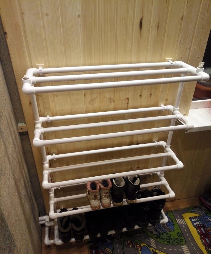 How to make a shoe dryer from plastic pipes