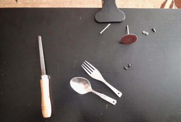 Cuchara-tenedor plegable de bricolaje