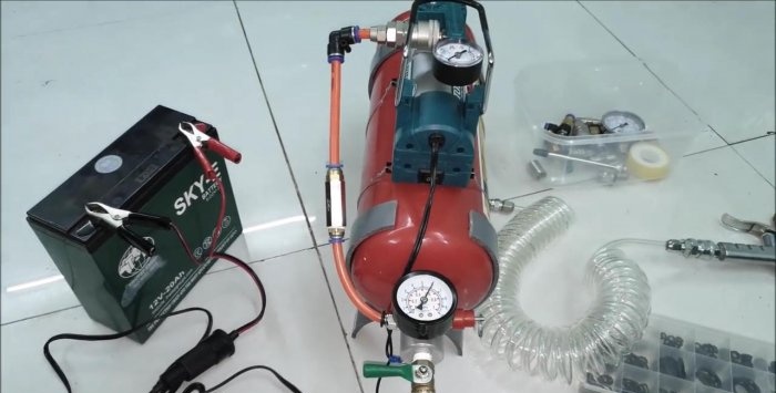 Cách làm đầu thu cho máy nén 12V từ bình chữa cháy