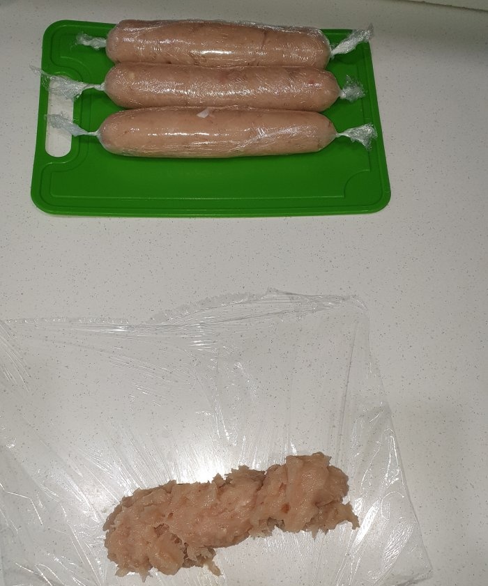 Chicken milk sausages