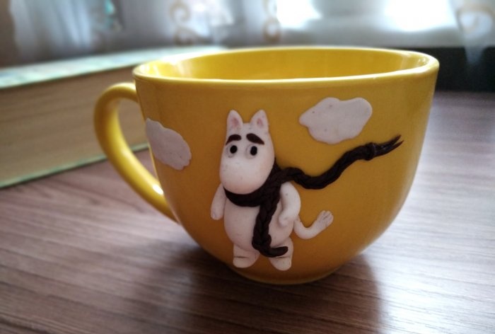 Dekor einer Tasse mit Fimo