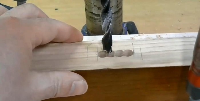 Réalisation d'une douille à tenon à l'aide d'une perceuse