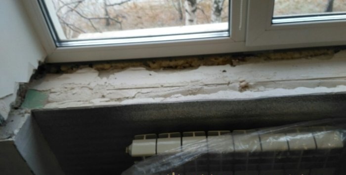 How to install a window sill if the window is already standing