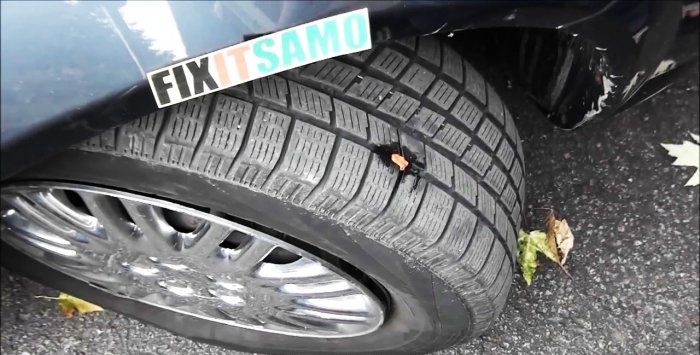 Reparation af en punktering uden at fjerne hjulet