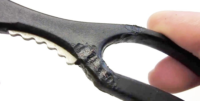 Repair of plastic scissor handle