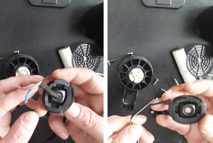 Eski bir saç kurutma makinesinden mini elektrikli süpürge