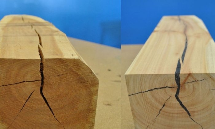 Reparación de grietas en la madera.