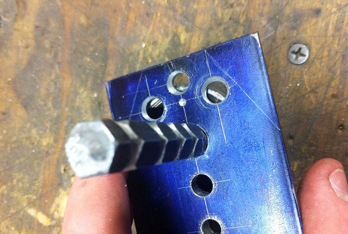How to make a hex hole in metal