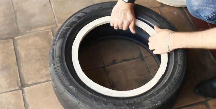 Colonne de pneus