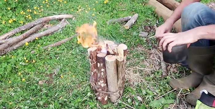 Seven ways to make a fire outdoors