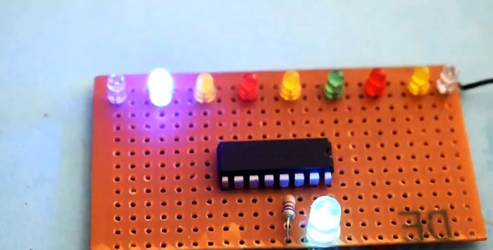 DIY gaitas lukturi uz vienas mikroshēmas