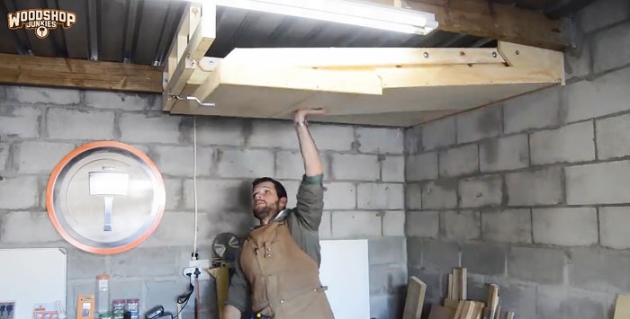 Bir garajda veya atölyede yer kaplamayan asılı raflar nasıl yapılır