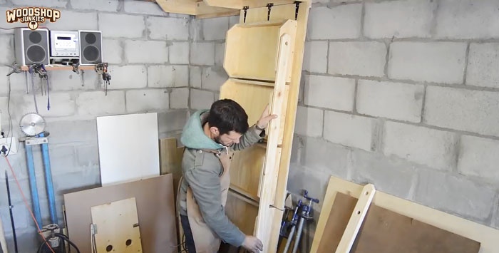 Cómo hacer estanterías colgantes en un garaje o taller que no ocupen espacio