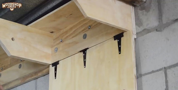 How to make hanging shelves in a garage or workshop that don't take up space