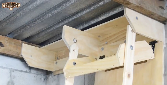 Hoe maak je hangende planken in een garage of werkplaats die geen ruimte in beslag nemen?