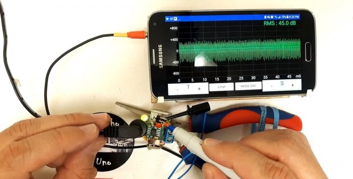 Ett enkelt hemgjort oscilloskop från en smartphone