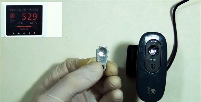 Making a radiation detector from a webcam