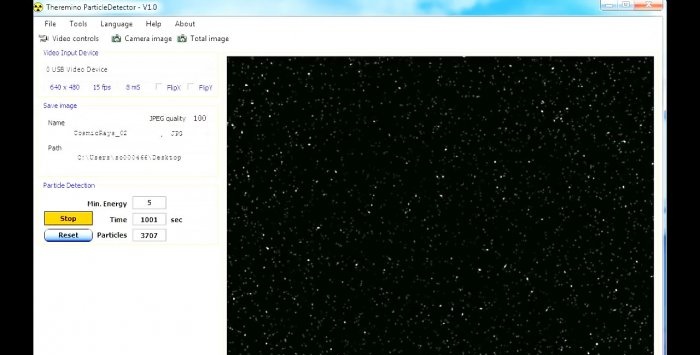 Изработка на радиационен детектор от уеб камера