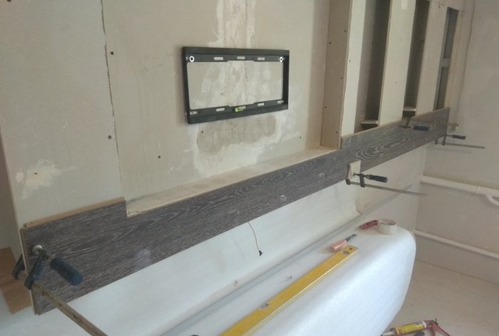 DIY plasterboard box for TV