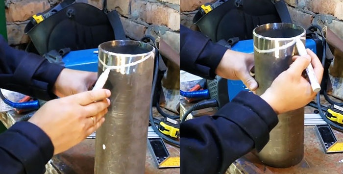 Méthode de soudage par collier pour insérer des tuyaux de différents diamètres
