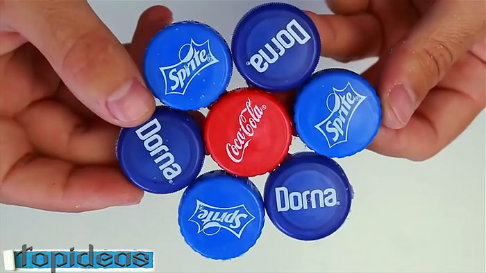 Three ideas for crafts made from plastic bottle caps