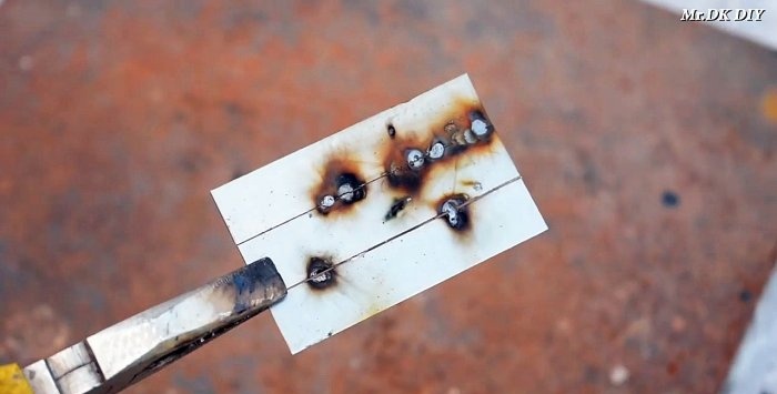 12 V welding machine mula sa isang baterya para sa hinang manipis na metal