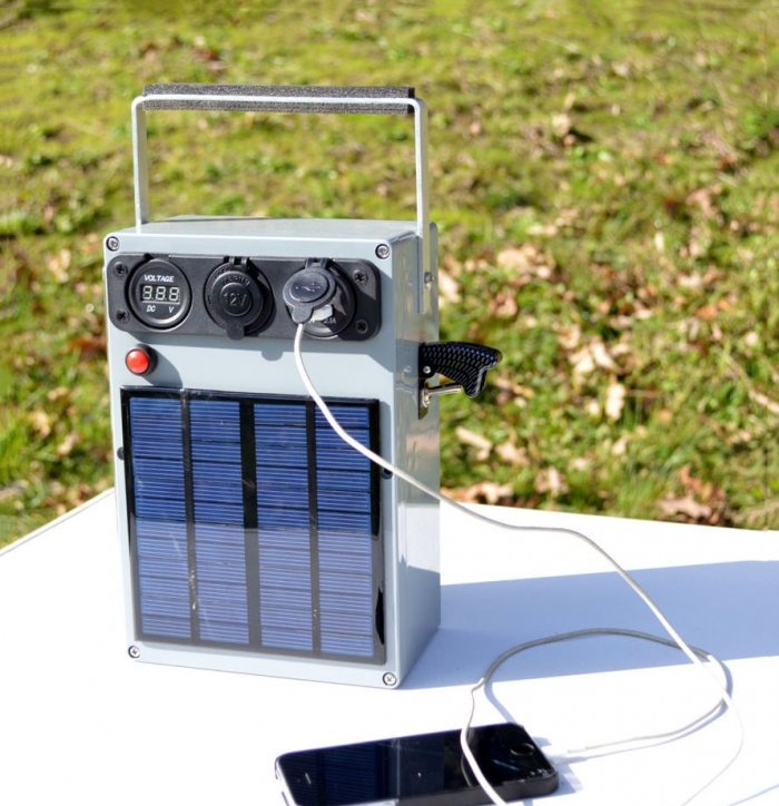 DIY portable solar power station for camping