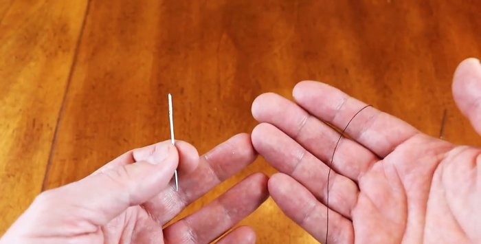 An instant way to thread a needle without any tools