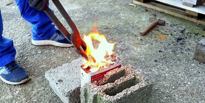 Wie man aus einem alten Stück Schiene einen Amboss macht